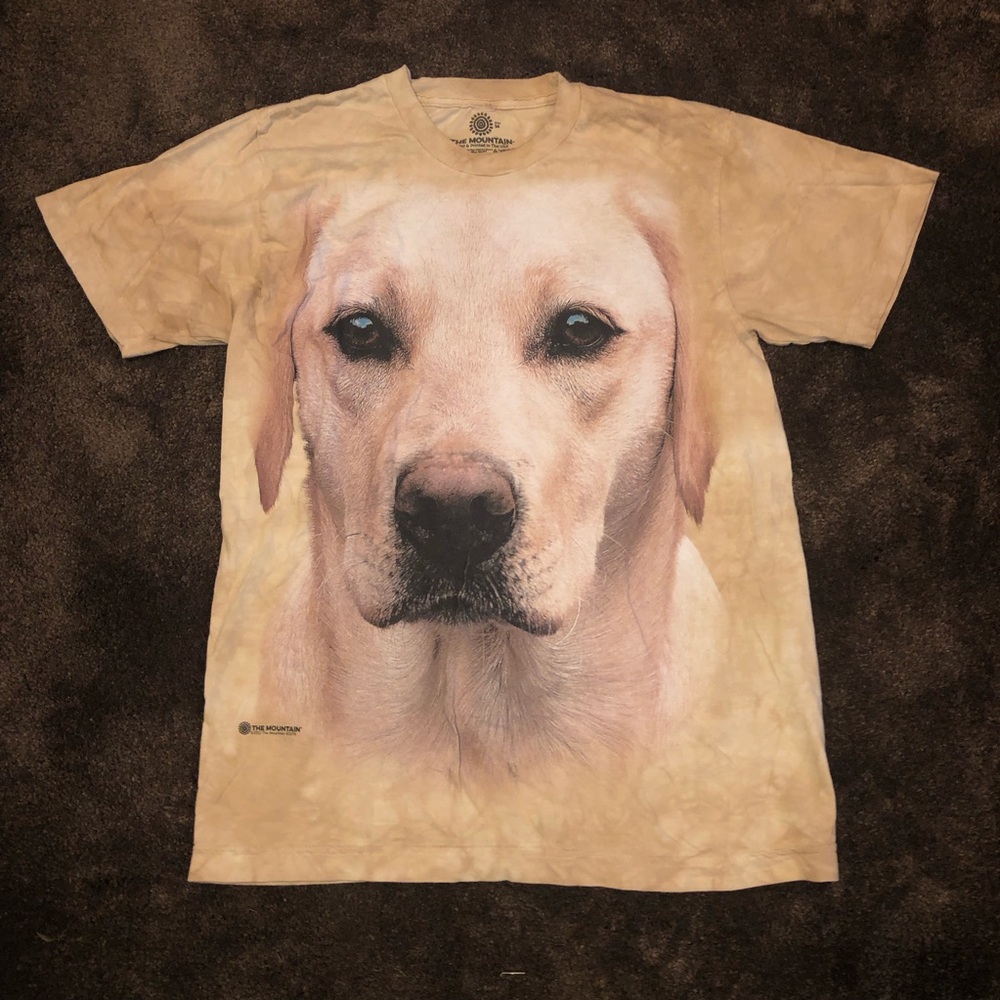 The Mountain Beige Tan Labrador Face Graphic Tee